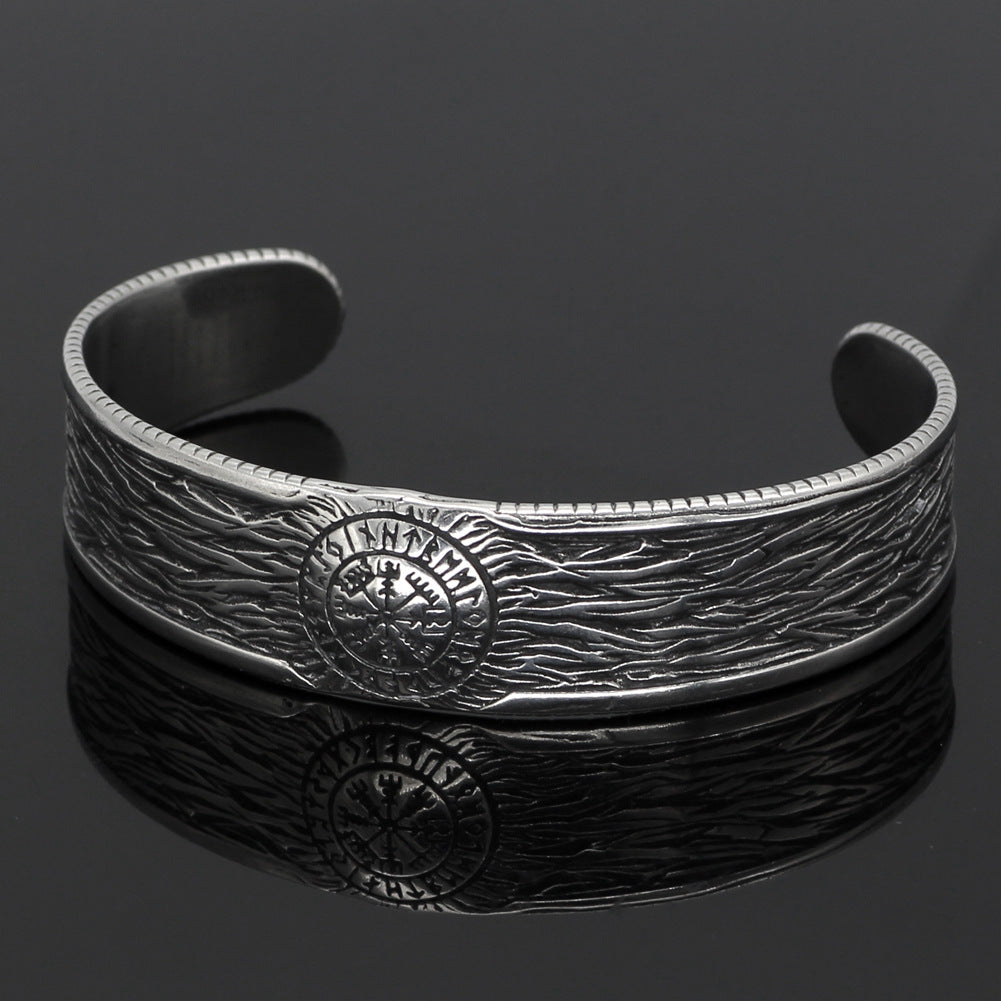 Viking Vegvisir Open Bracelet-Stainless Steel