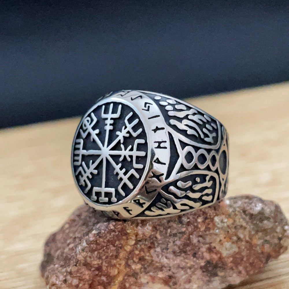 Viking Vegvisir Compass Ring-Stainless Steel