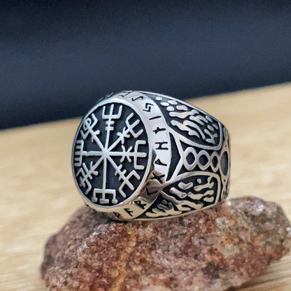 Viking Vegvisir Compass Ring-Stainless Steel