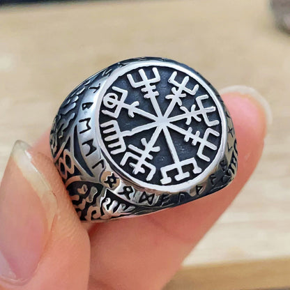 Viking Vegvisir Compass Ring-Stainless Steel