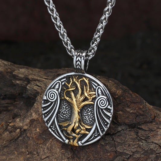 Nordic Tree of Life Pendant Necklace-Stainless Steel