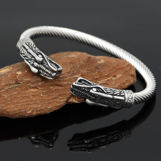 Viking Jormungandr Dragon Head Bracelet