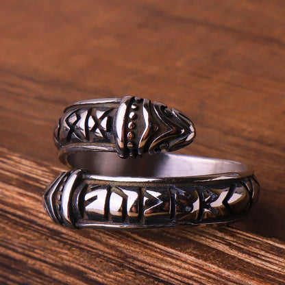 Viking Open Runes Ring-Stainless Steel