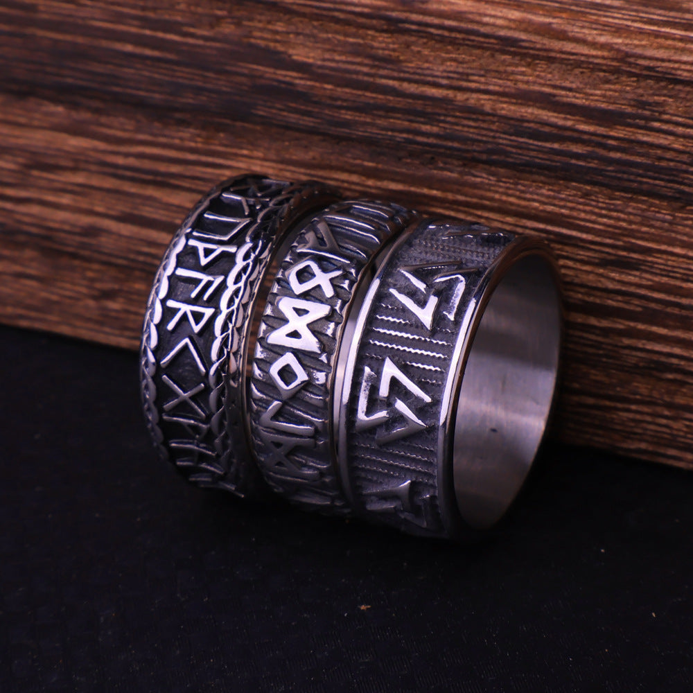 Viking Runes Valknut Ring-Stainless Steel