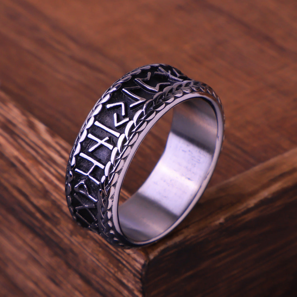 Viking Runes Valknut Ring-Stainless Steel