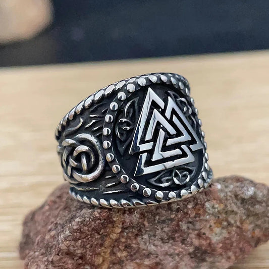 Viking Valknut Knot Ring