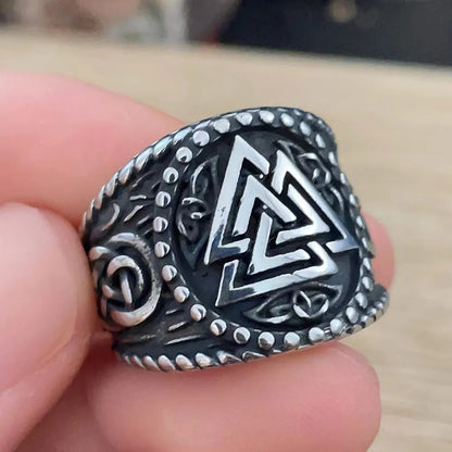 Viking Valknut Knot Ring