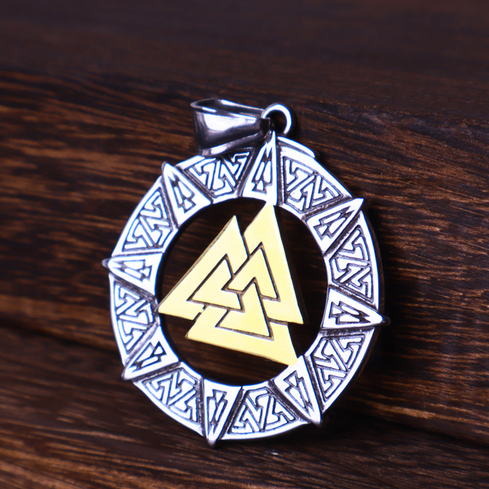Viking Valknut Pendant Necklace-Stainless Steel