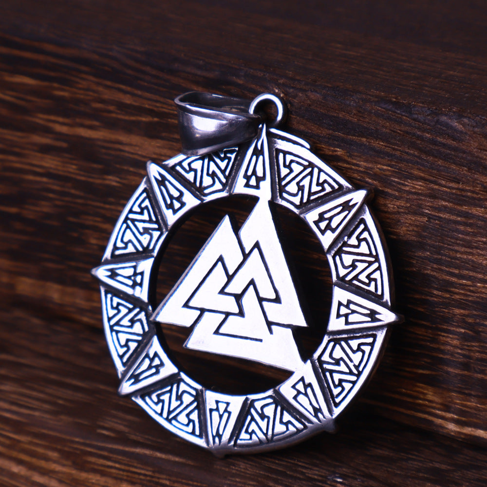 Viking Valknut Pendant Necklace-Stainless Steel