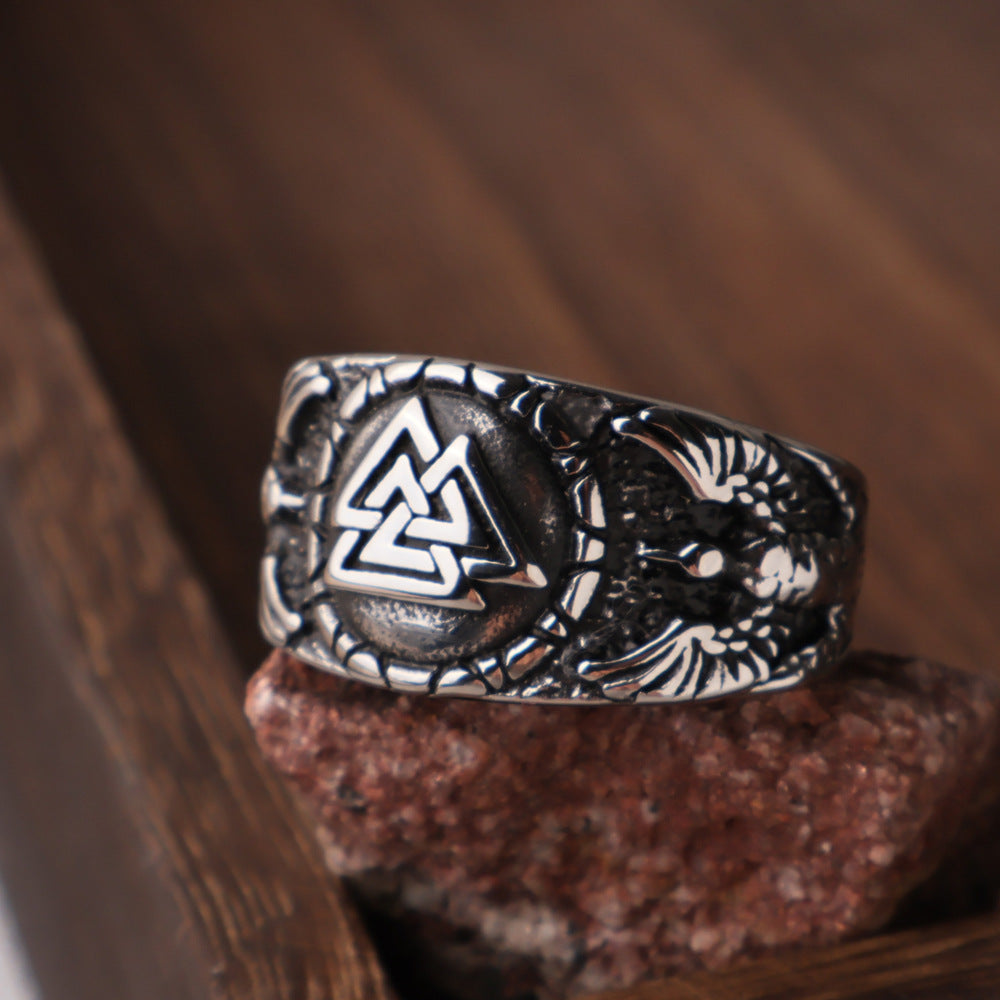 Viking Valknut Triangle Ring