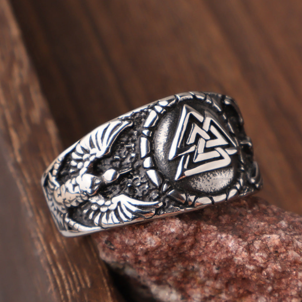 Viking Valknut Triangle Ring