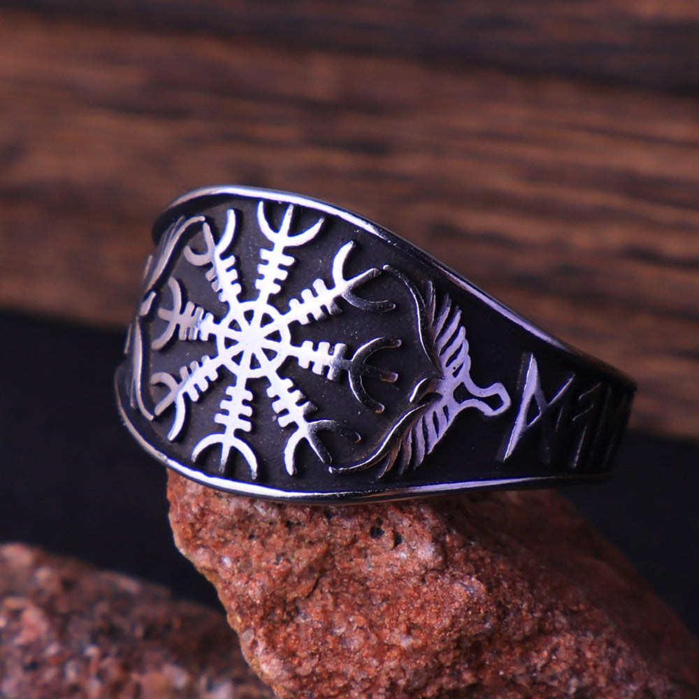 Viking Vegvisir Compass Ring – Stainless Steel
