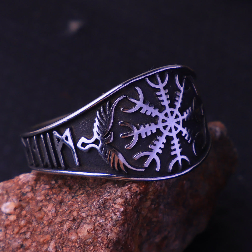 Viking Vegvisir Compass Ring – Stainless Steel