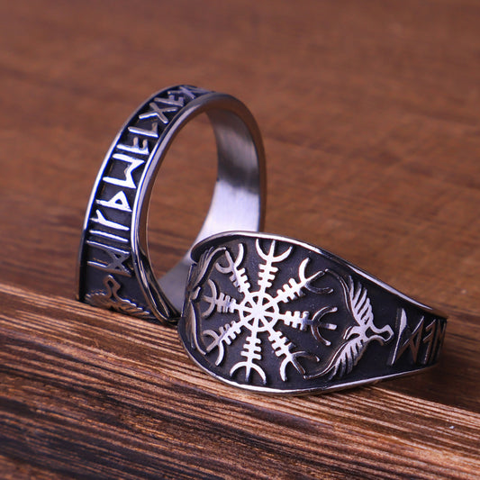 Viking Vegvisir Compass Ring – Stainless Steel