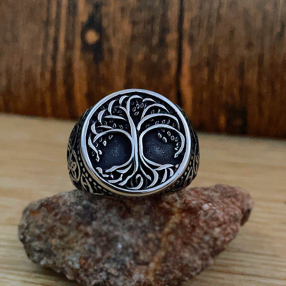 Viking Yggdrasil Tree of Life Ring-Stainless Steel