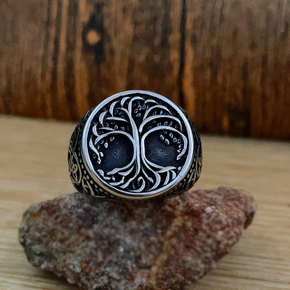 Viking Yggdrasil Tree of Life Ring-Stainless Steel