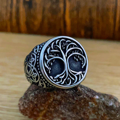 Viking Yggdrasil Tree of Life Ring-Stainless Steel