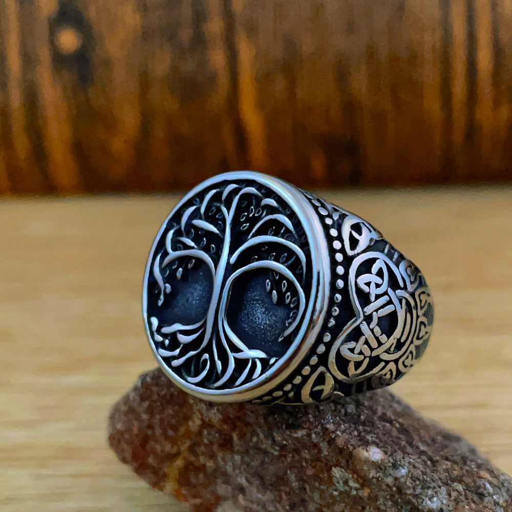 Viking Yggdrasil Tree of Life Ring-Stainless Steel