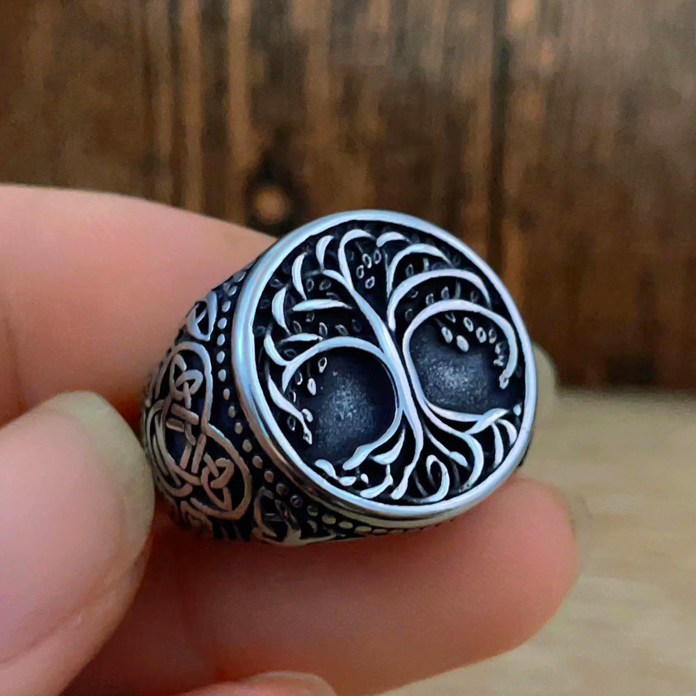 Viking Yggdrasil Tree of Life Ring-Stainless Steel