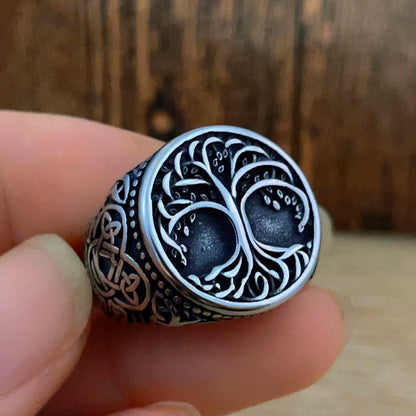 Viking Yggdrasil Tree of Life Ring-Stainless Steel